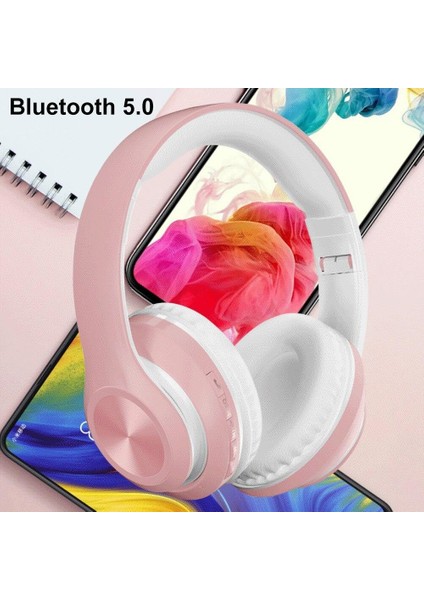 P68 Bluetooth Kablosuz Stereo Kulaklık Pembe