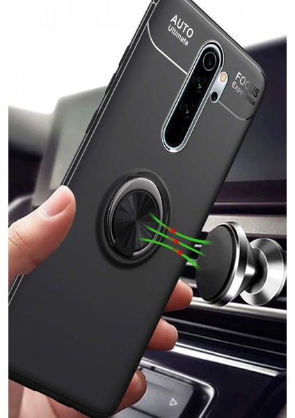 Xiaomi Redmi Note 8 Pro Kılıf Yüzüklü Silikon Range Siyah