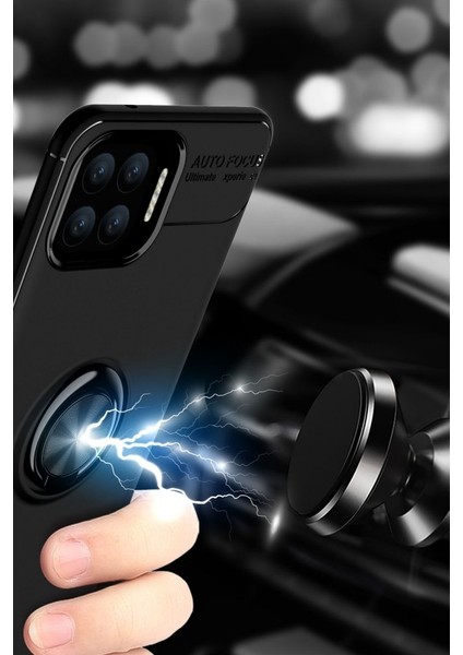 Oppo A73 Kılıf Yüzüklü Silikon Range Siyah modelleri