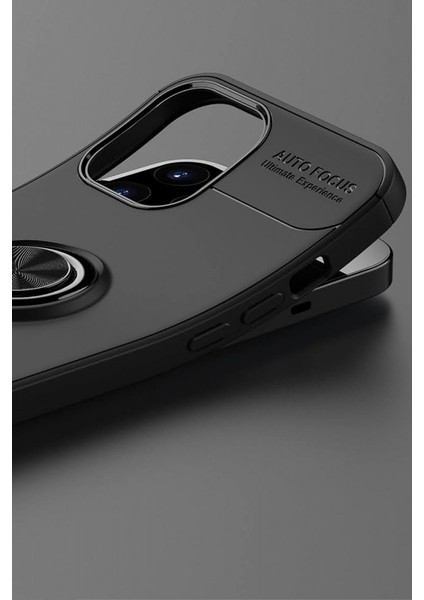Apple iPhone 12 Pro Max Kılıf Yüzüklü Silikon Range Siyah indirimleri