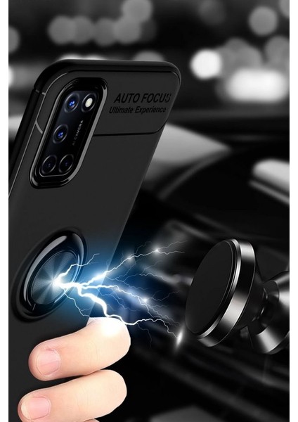 Oppo A92 Kılıf Yüzüklü Silikon Range Kırmızı modelleri