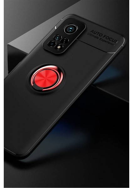 Xiaomi Mi 10T Pro Kılıf Yüzüklü Silikon Range Siyah-Kırmızı fiyatları