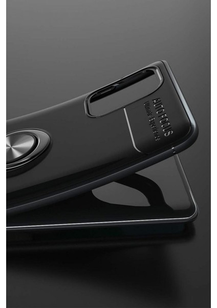 Samsung Galaxy A51 Kılıf Yüzüklü Silikon Range Siyah-Mavi fırsatları