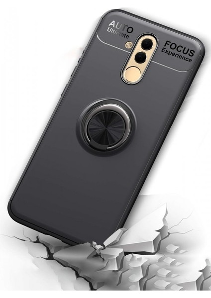 Huawei Mate 20 Lite Kılıf Yüzüklü Silikon Range Siyah-Kırmızı fırsatları