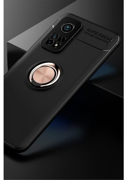 Xiaomi Mi 10T Kılıf Yüzüklü Silikon Range Siyah-Gold fiyatları