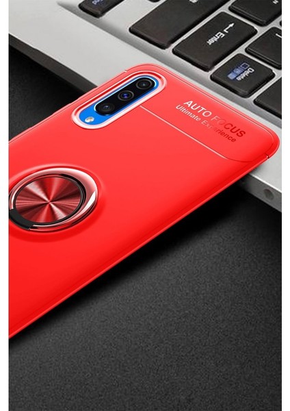 Samsung Galaxy A70 Kılıf Yüzüklü Silikon Range Kırmızı fiyatları