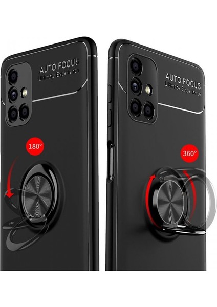 Samsung Galaxy M51 Kılıf Yüzüklü Silikon Range Siyah modelleri