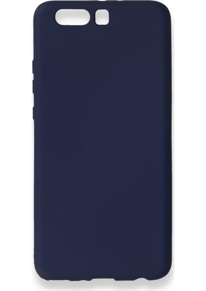 Huawei P10 Plus Kılıf Yumuşak Dokulu Silikon + Ekran Koruyucu Cam Lacivert