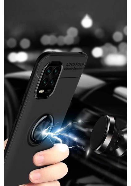 Xiaomi Mi 10 Lite Kılıf Yüzüklü Silikon Range Siyah-Mavi indirimleri