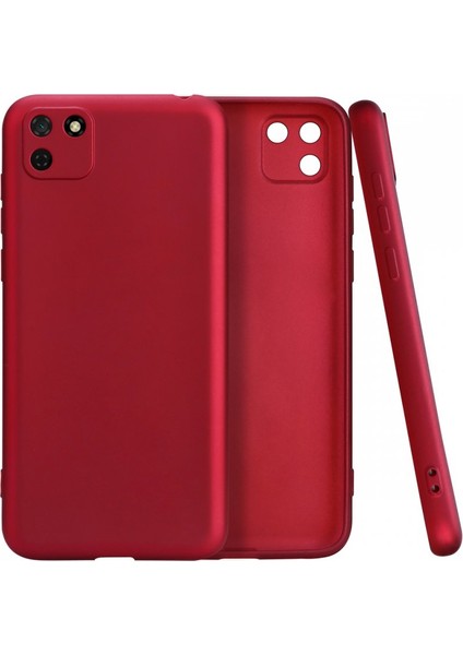 Huawei Y5P Kılıf Yumuşak Dokulu Silikon Bordo
