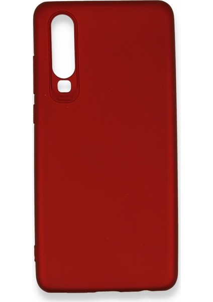 Huawei P30 Kılıf Yumuşak Dokulu Silikon Bordo