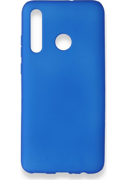 Huawei Honor 20 Lite Kılıf Yumuşak Dokulu Silikon + Ekran Koruyucu Cam Mavi