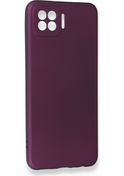 Oppo A73 Kılıf Yumuşak Dokulu Silikon + Ekran Koruyucu Cam Mürdüm