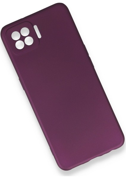 Oppo A73 Kılıf Yumuşak Dokulu Silikon + Ekran Koruyucu Cam Mürdüm