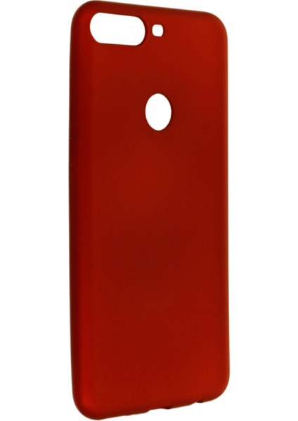 Huawei Y7 2018 Kılıf Yumuşak Dokulu Silikon + Ekran Koruyucu Cam Bordo