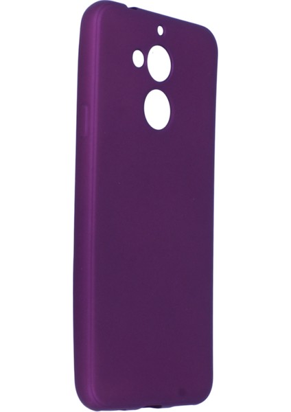 General Mobile Gm 8 Kılıf Yumuşak Dokulu Silikon + Ekran Koruyucu Cam Mürdüm