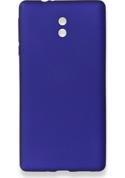 Nokia Nokia 3 Kılıf Yumuşak Dokulu Silikon + Ekran Koruyucu Cam Mavi