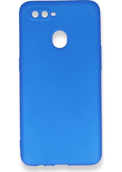 Oppo A12 Kılıf Yumuşak Dokulu Silikon + Ekran Koruyucu Cam Mavi