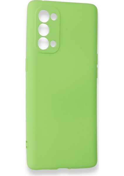Oppo Reno 5 Pro Kılıf Yumuşak Dokulu Silikon + Ekran Koruyucu Cam Yeşil