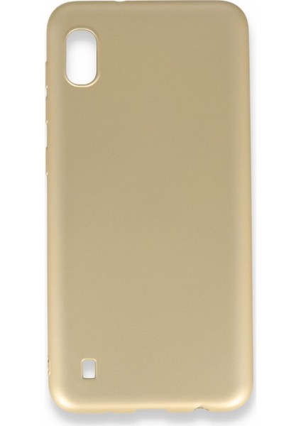 Samsung Galaxy A10 Kılıf Yumuşak Dokulu Silikon Gold