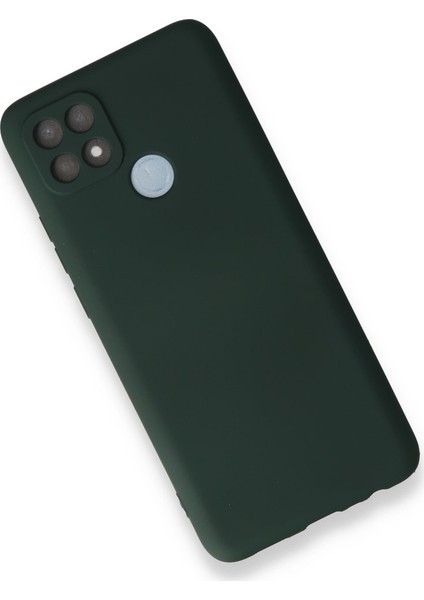 Oppo A15 Kılıf Yumuşak Dokulu Silikon Koyu Yeşil modelleri