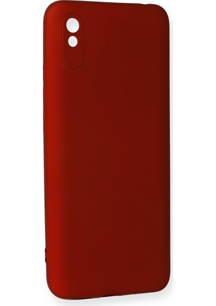 Xiaomi Redmi 9A Kılıf Yumuşak Dokulu Silikon + Ekran Koruyucu Cam Bordo fiyatları