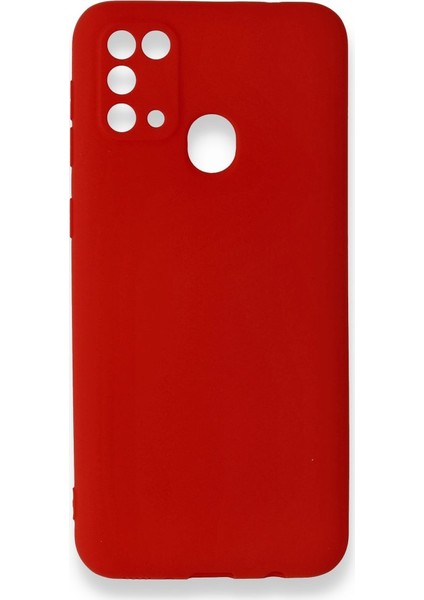 Samsung Galaxy M31 Kılıf Yumuşak Dokulu Silikon Koyu Kırmızı