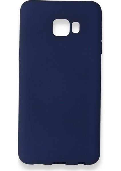 Samsung Galaxy C5 Pro Kılıf Yumuşak Dokulu Silikon + Ekran Koruyucu Cam Lacivert