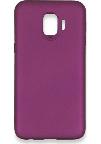 Samsung Galaxy J2 Core Kılıf Yumuşak Dokulu Silikon + Ekran Koruyucu Cam Mürdüm