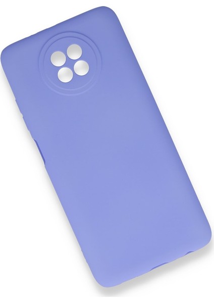 Xiaomi Redmi Note 9 5g Kılıf Yumuşak Dokulu Silikon + Ekran Koruyucu Cam Mavi