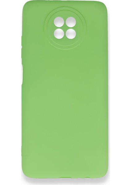 Xiaomi Redmi Note 9 5g Kılıf Yumuşak Dokulu Silikon + Ekran Koruyucu Cam Yeşil