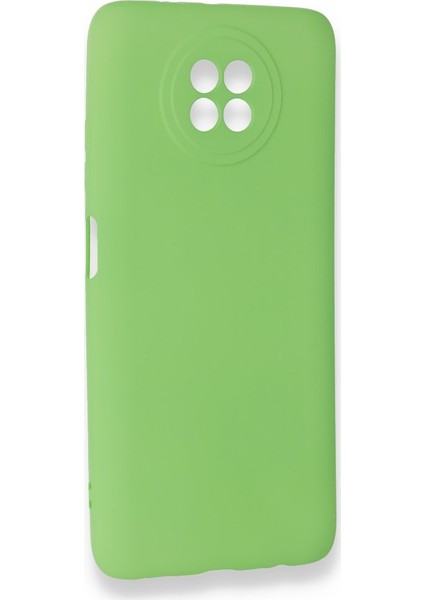 Xiaomi Redmi Note 9 5g Kılıf Yumuşak Dokulu Silikon + Ekran Koruyucu Cam Yeşil