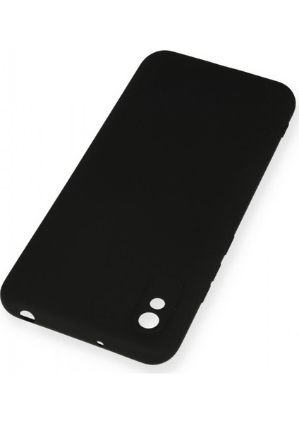 Xiaomi Redmi 9A Kılıf Yumuşak Dokulu Silikon + Ekran Koruyucu Cam Siyah modelleri