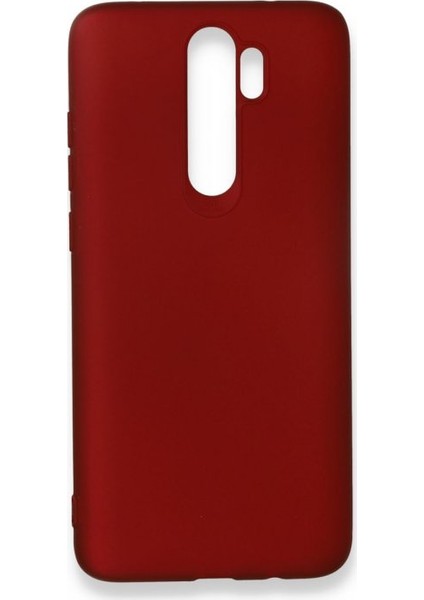 Xiaomi Redmi Note 8 Pro Kılıf Yumuşak Dokulu Silikon + Ekran Koruyucu Cam Bordo