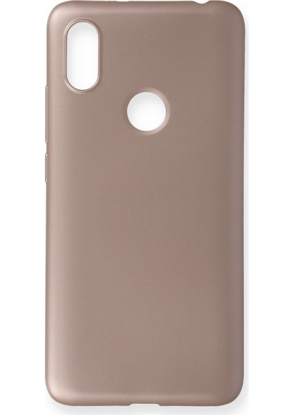 Xiaomi Redmi S2 Kılıf Yumuşak Dokulu Silikon + Ekran Koruyucu Cam Rose Gold
