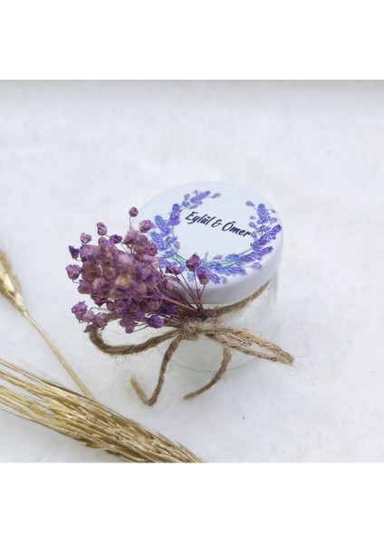 30 Adet Mumlu Kavanoz Nişan Liği Uv Baskılı Kapaklı