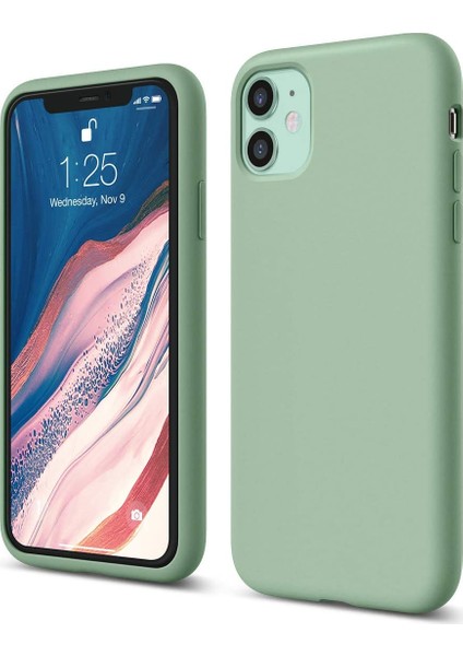 Apple iPhone 11 Kılıf Liquid Lansman Silikon Fıstık Yeşili