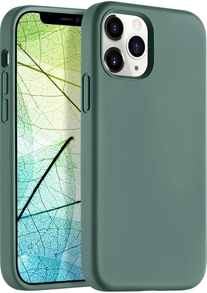 Apple iPhone 12 Pro Max Kılıf Liquid Lansman Silikon Fıstık Yeşili