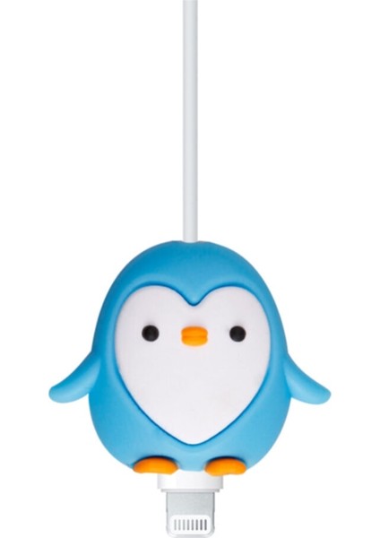Sevimli Şarj Kablo Koruyucu Figürlü Kablo Penguen