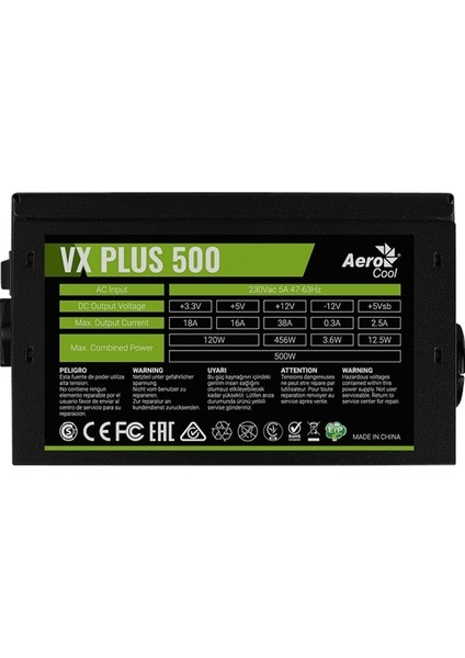 Vx Plus 500W 12cm Fanlı Power Supply Aktif Pfc AE-VXP500