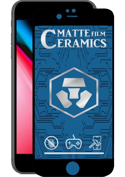 Apple iPhone 8 Tam Kaplayan Mat Seramik Nano Esnek Ekran Koruyucu Siyah