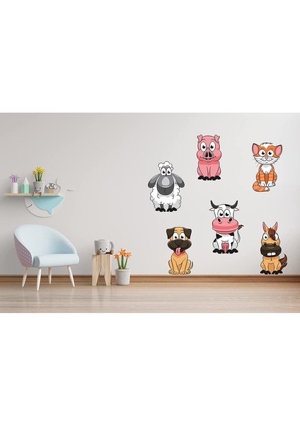 Sticker Master Sticker Master Çiftlik Hayvanları Çocuk Bebek Odası Duvar Sticker Etiket Çıkartma Oto Motor Pc Etiket