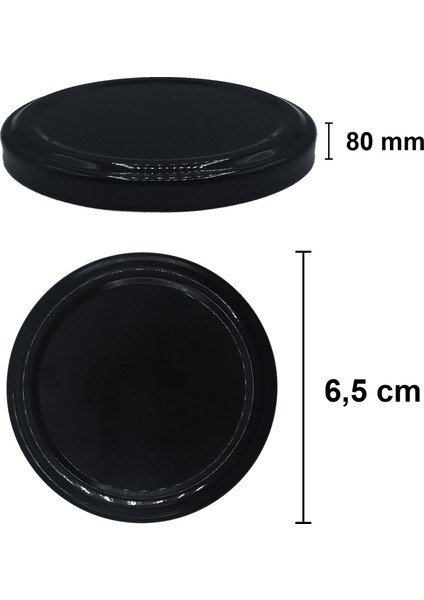 370 cc Kavanoz Metal Siyah Konserve Kapaklı 370 ml Şeffaf Yumurta Cam Kavanoz 1 Adet