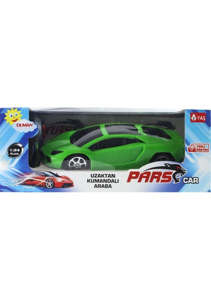 1:24 Pilli Uzaktan Kumandalı 2 Fonksiyonlu Yeşil Pars Lamborgini