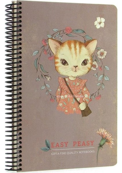 476900 Easy Notes Tel Dikiş Karton Kapak Defter A4 80 Yaprak Kareli