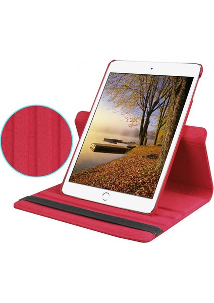 Apple iPad 7. Nesil 8. Nesil 2019 2020 10.2" Tablet Kılıfı Standlı 360° Dönebilen Deri Kılıf Rose Gold