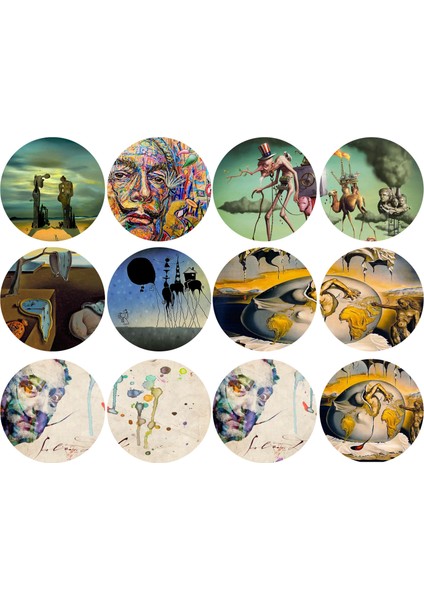 Salvador Dali Tabloları Sticker(4x4 Cm)