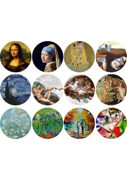 Ünlü Ressam Tabloları Sticker(4x4 Cm)