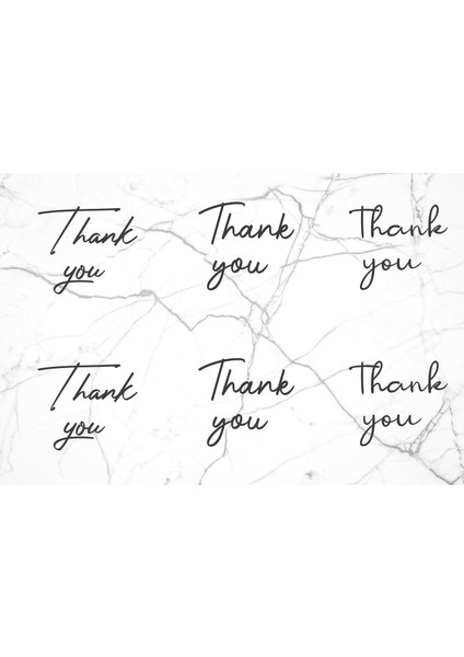 Mermer Desenli Thank You Sticker (4x4 Cm)