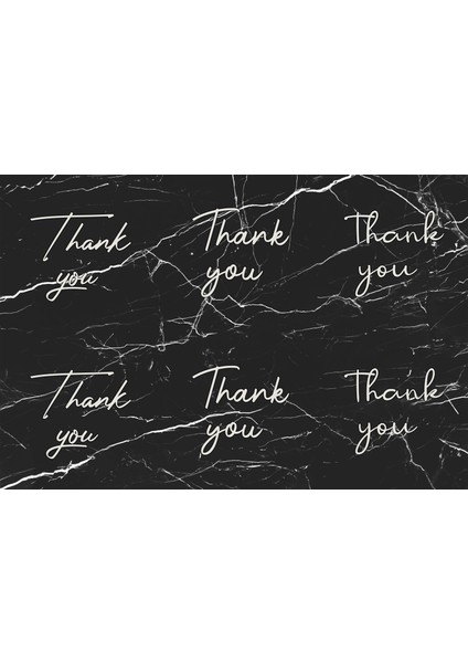 Mermer Desenli Thank You Sticker (4x4 Cm)